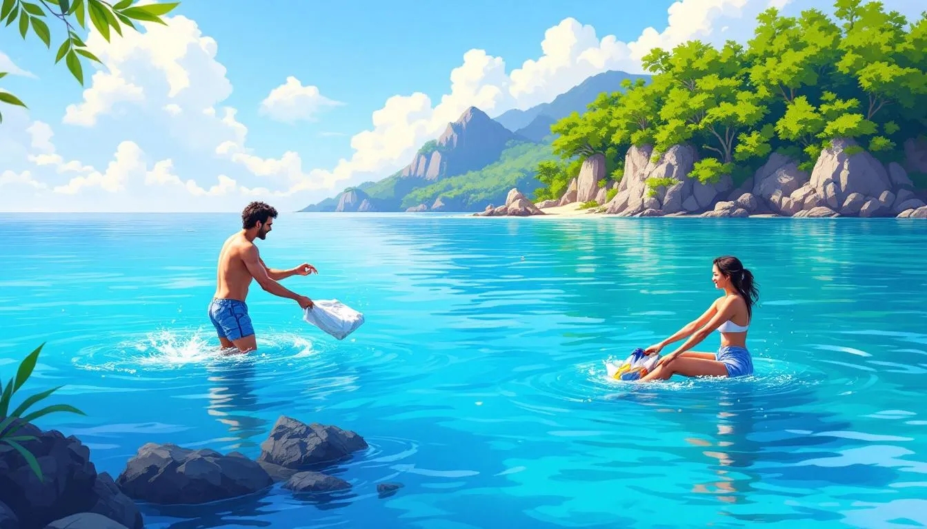 People making a difference by cleaning a beach